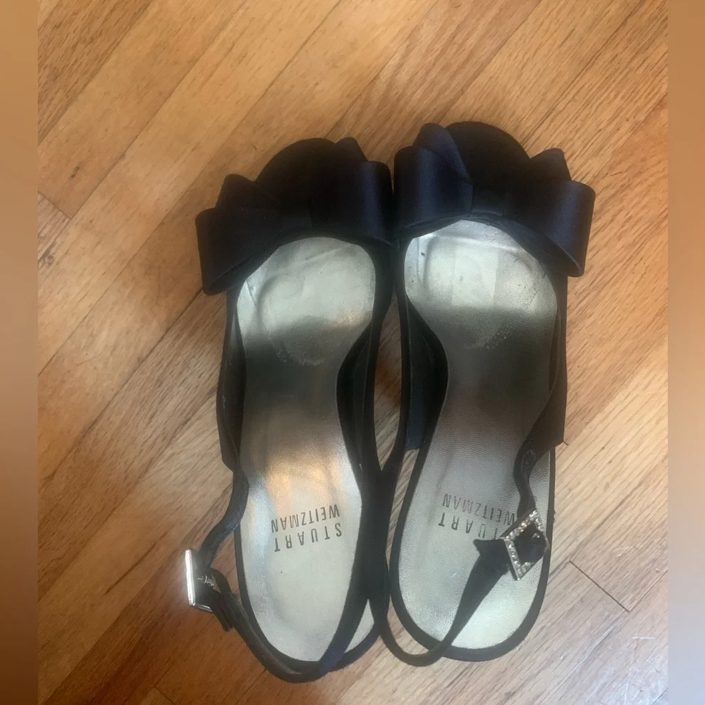 Stuart Weitzman peep toe bow heels size 6.5 vguc - Picture 6 of 8